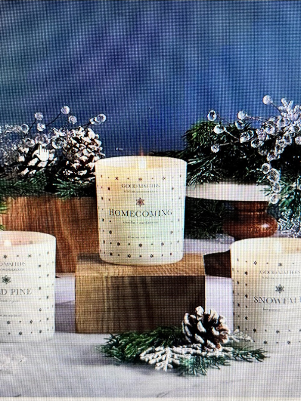 Scented Luxury Candles Winter Wonderland 3 Glass Candle Set